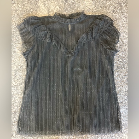 Ted Baker elegant Black Sheer Ruffle Blouse - Picture 4 of 6